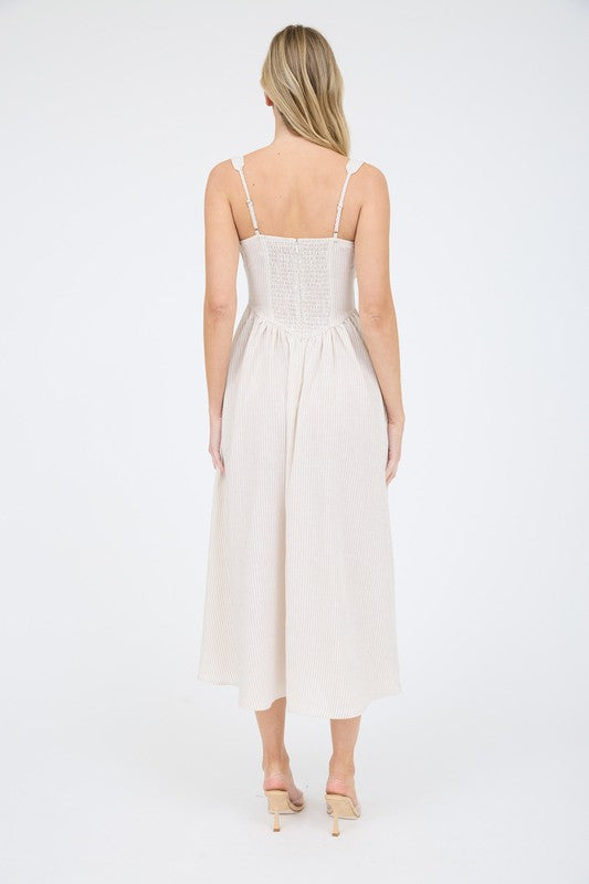 Dove Stripe Midi Dress