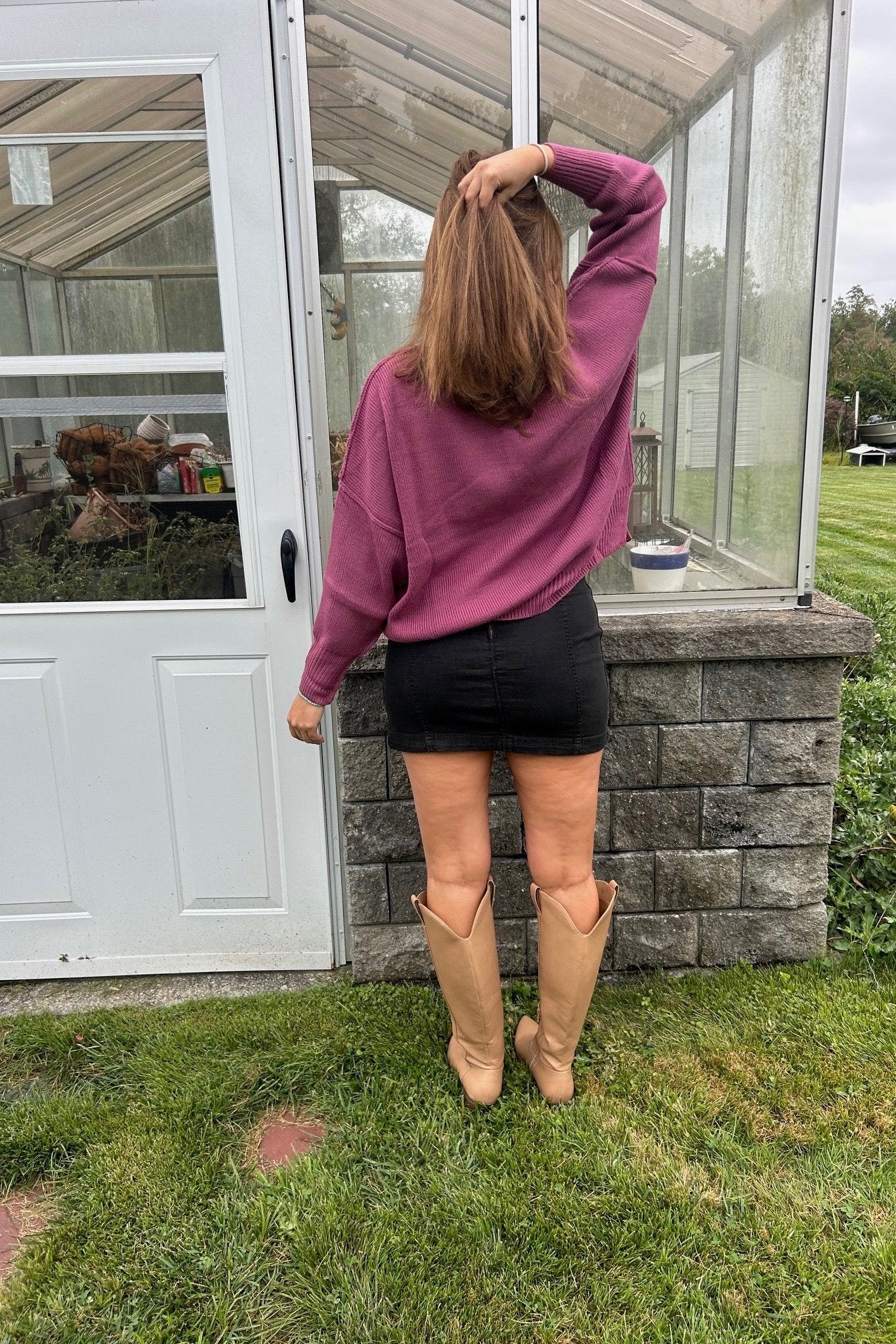 Jordyn Oversized Sweater - Berry