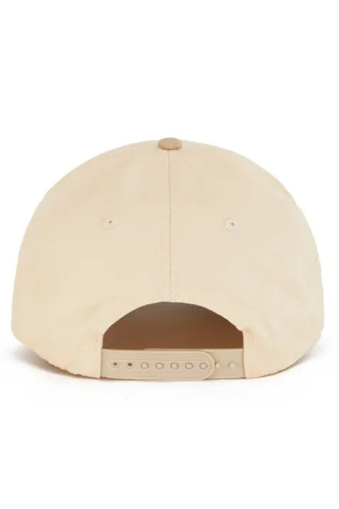 Beige baseball cap on a white background