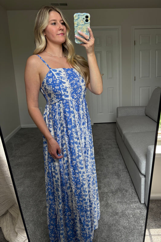 Isla Floral Stripe Maxi Dress