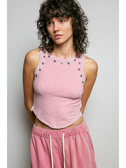 Sylvie Studded Tank Top - Pink