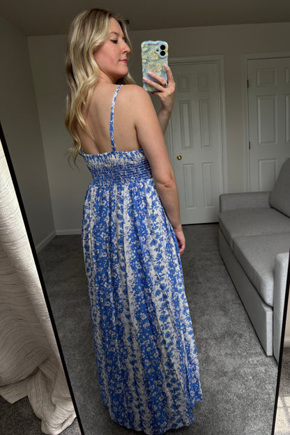 Isla Floral Stripe Maxi Dress