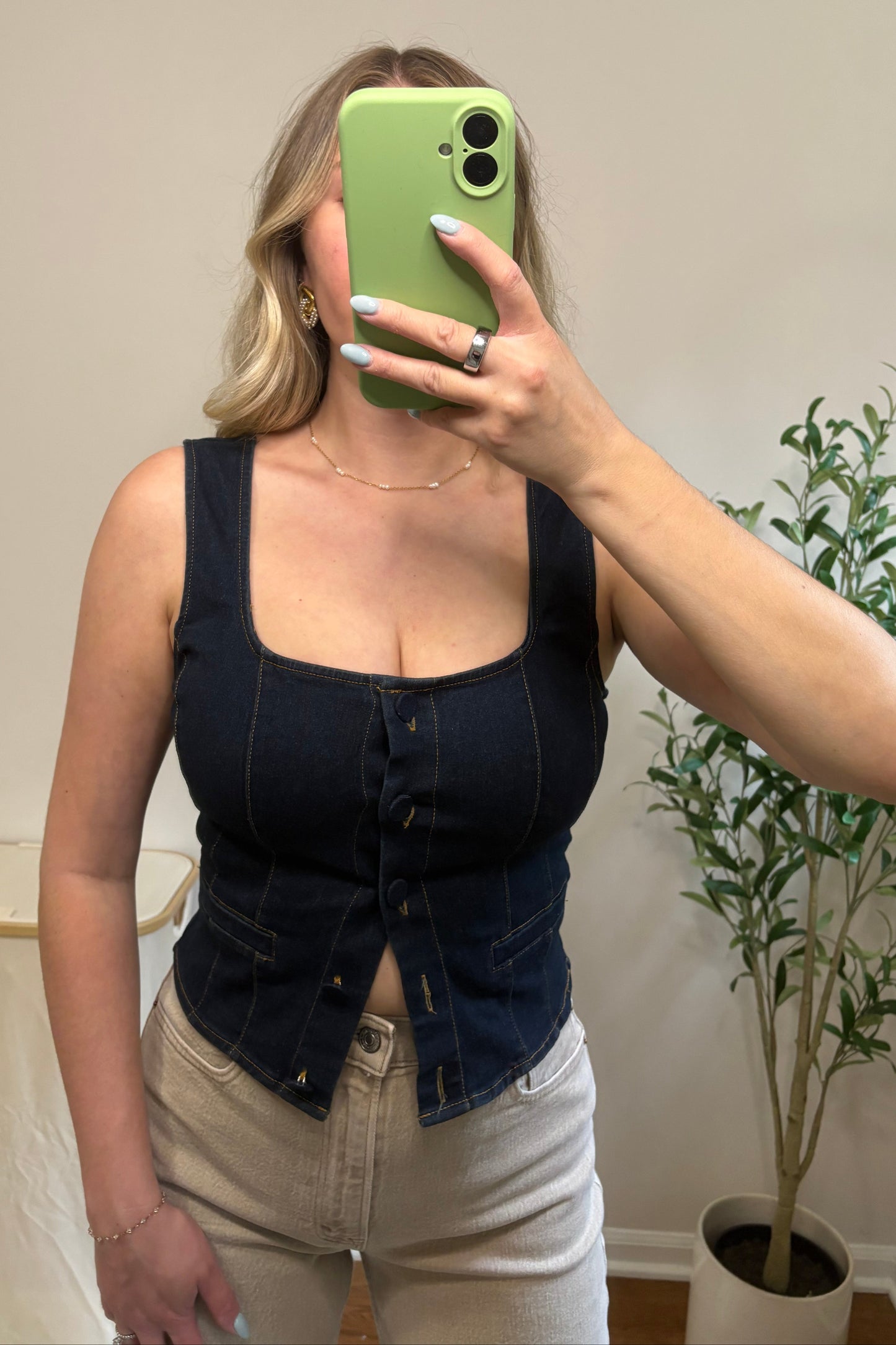 Maple Denim Corset Top