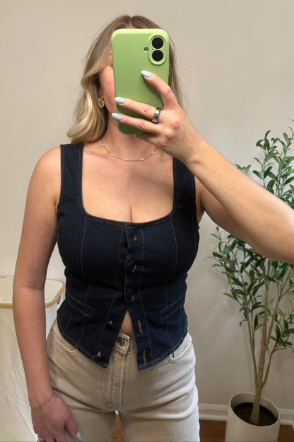 Maple Denim Corset Top