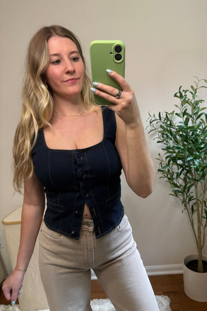 Maple Denim Corset Top