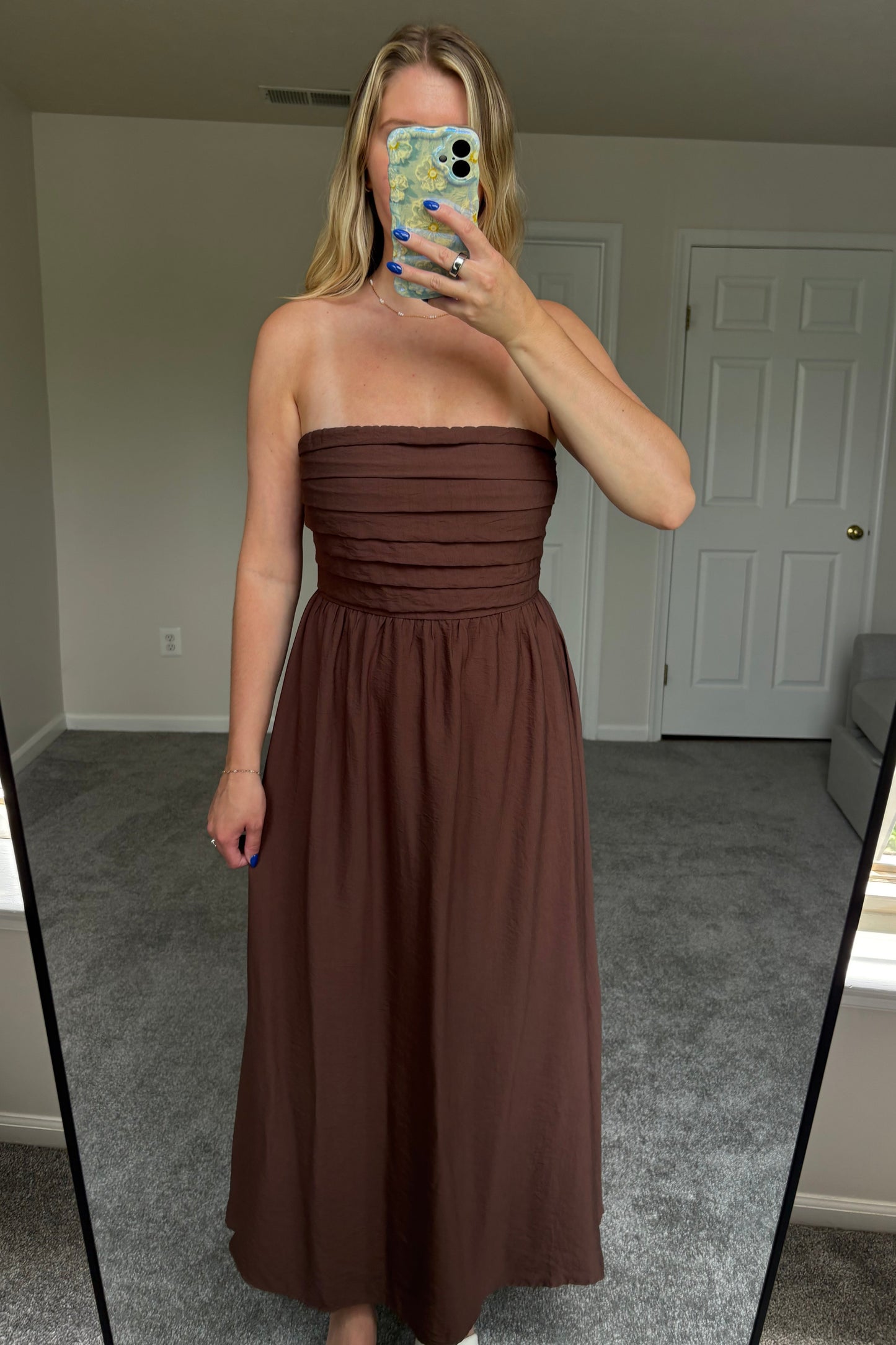 Naomi Strapless Midi Dress
