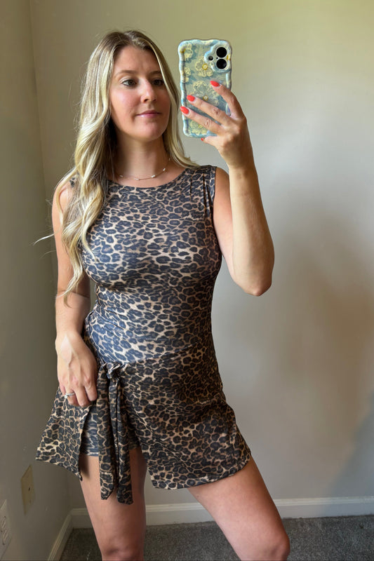 Cheetah Wrap Dress
