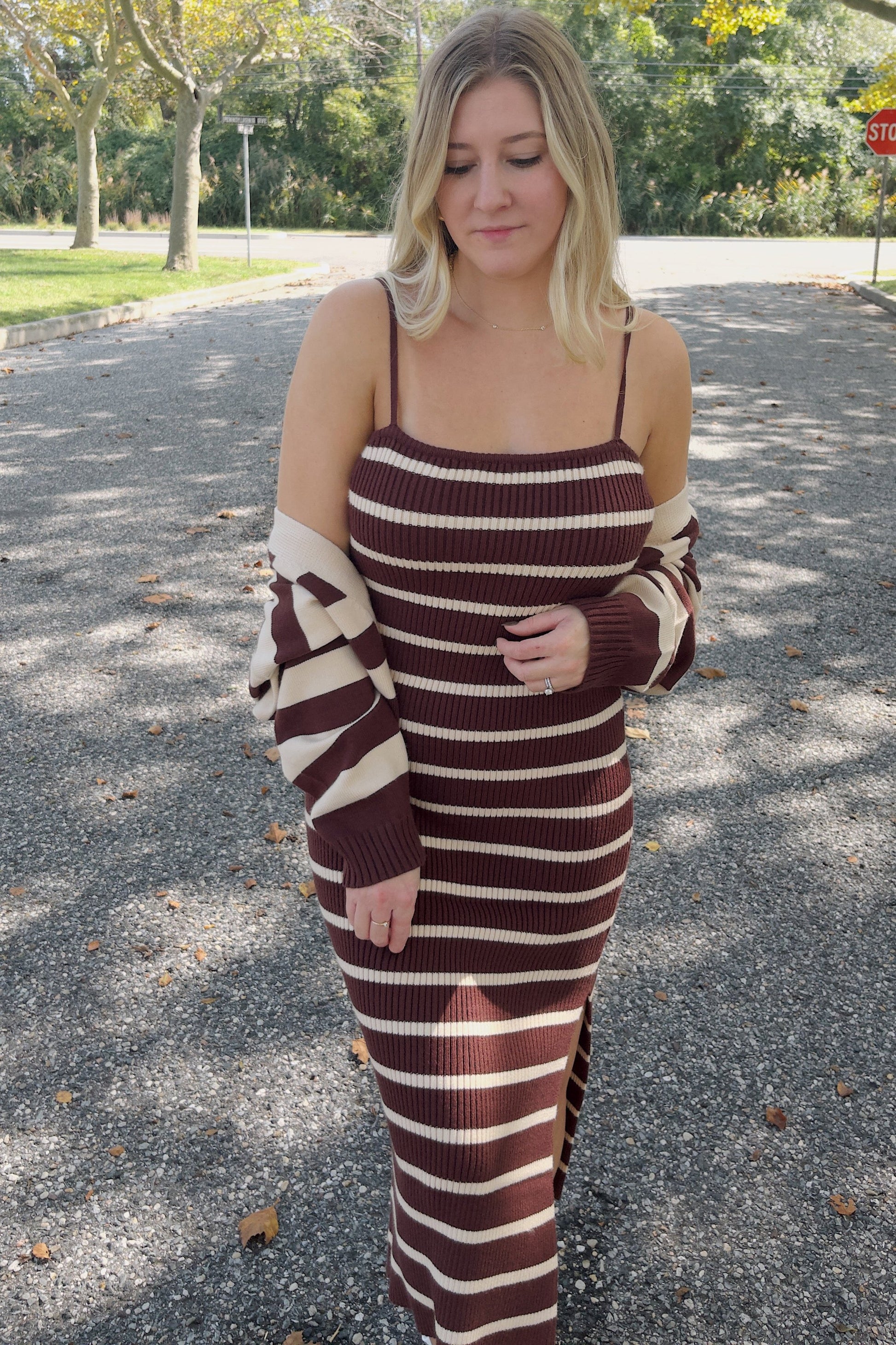 midi sweater dress and cardigan set Midi Dress And Cardigan Set Malibu Knit Dress Cardigan Set Strenity