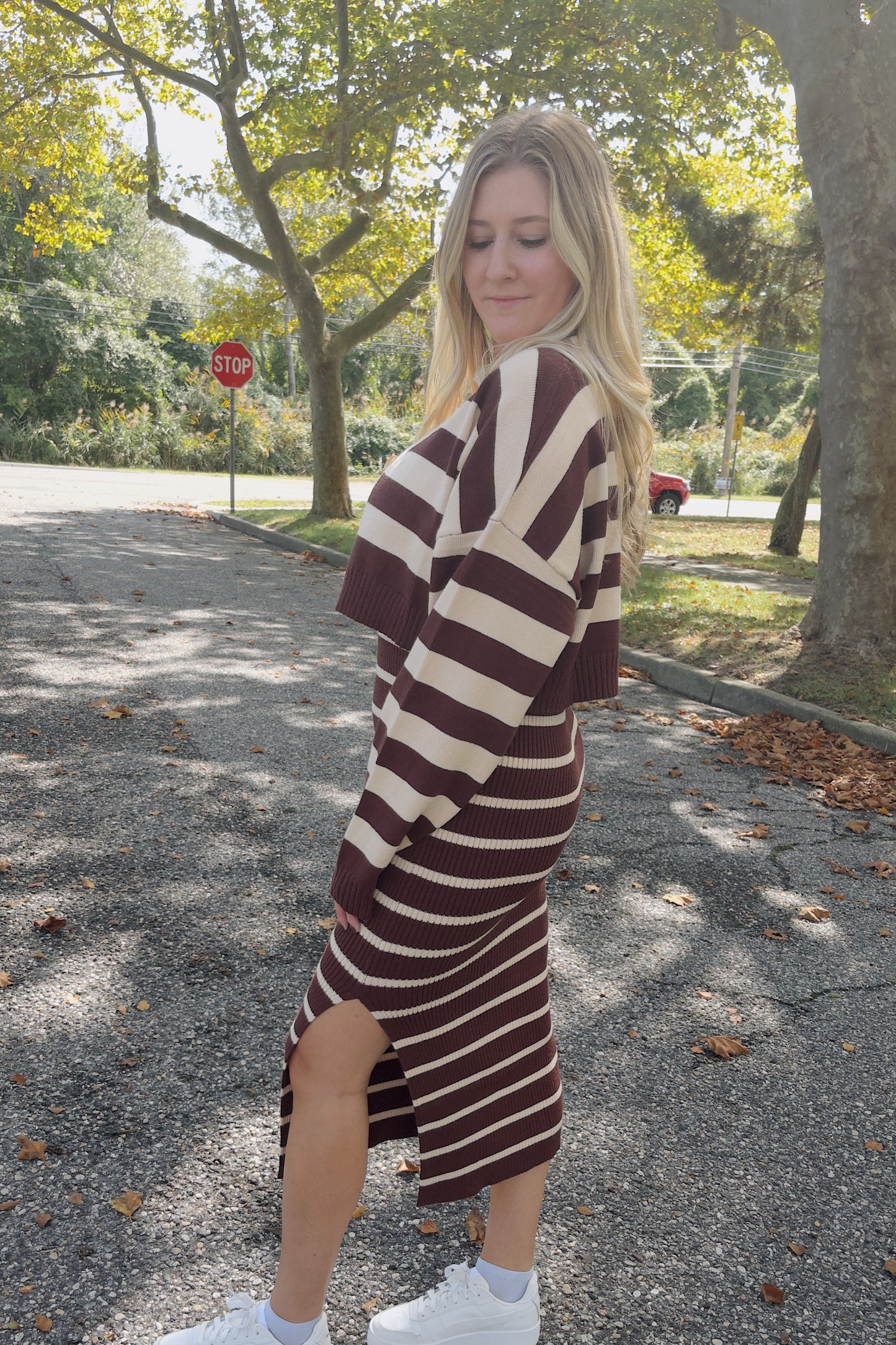 Mocha Sweater Dress and Cardigan Set