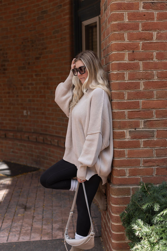 Everyday Oversized Sweater - Sand Beige