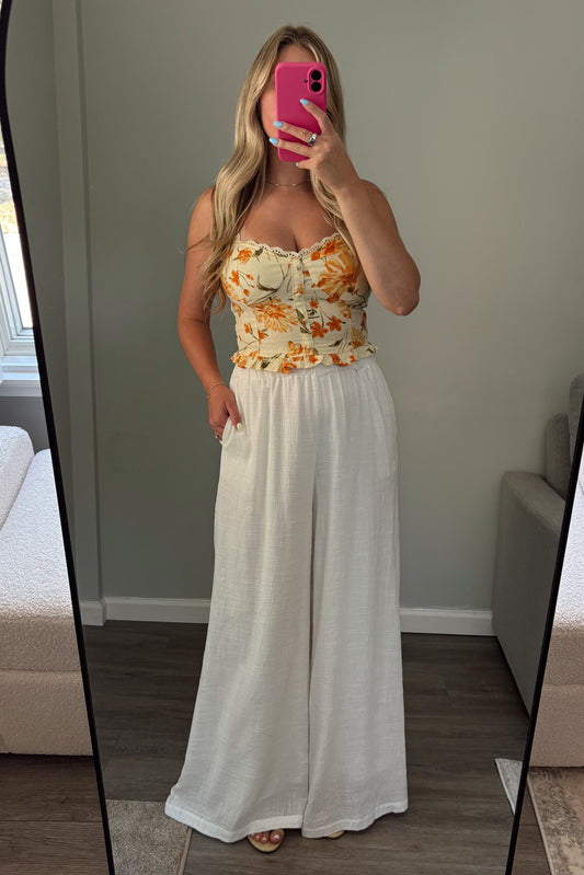 Olivia Wide Leg Linen Pants