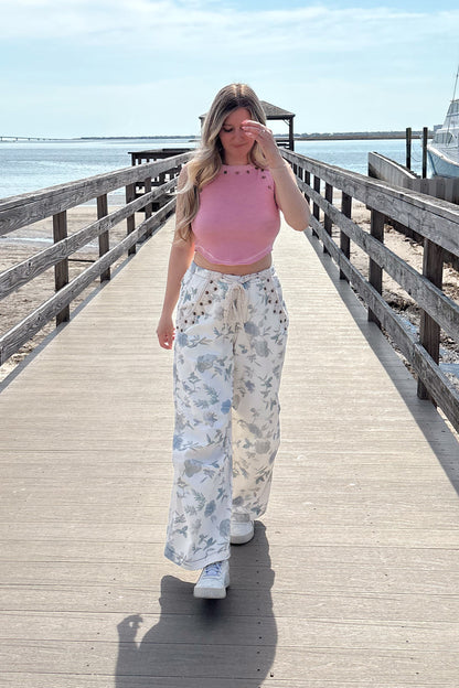 Coastal Bloom Printed Pants