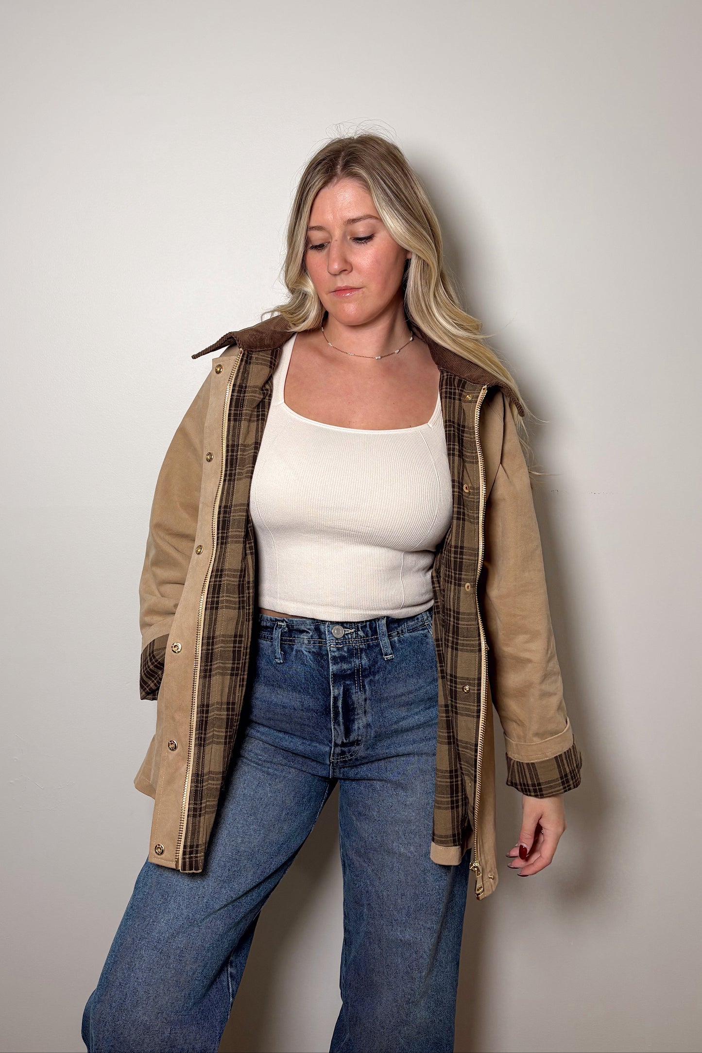 Chestnut Plaid Barn Jacket