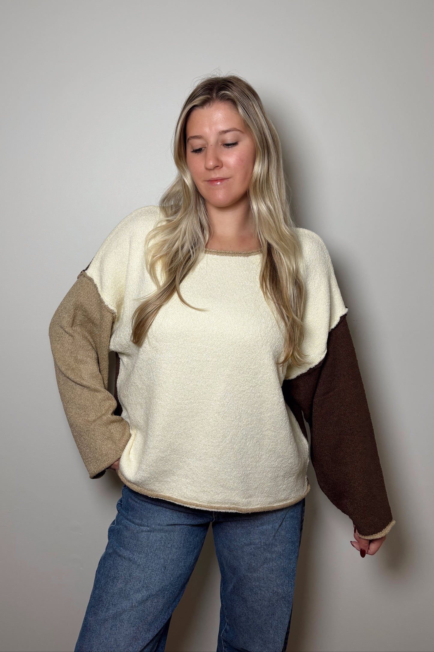 Brown Sugar Colorblock Sweater