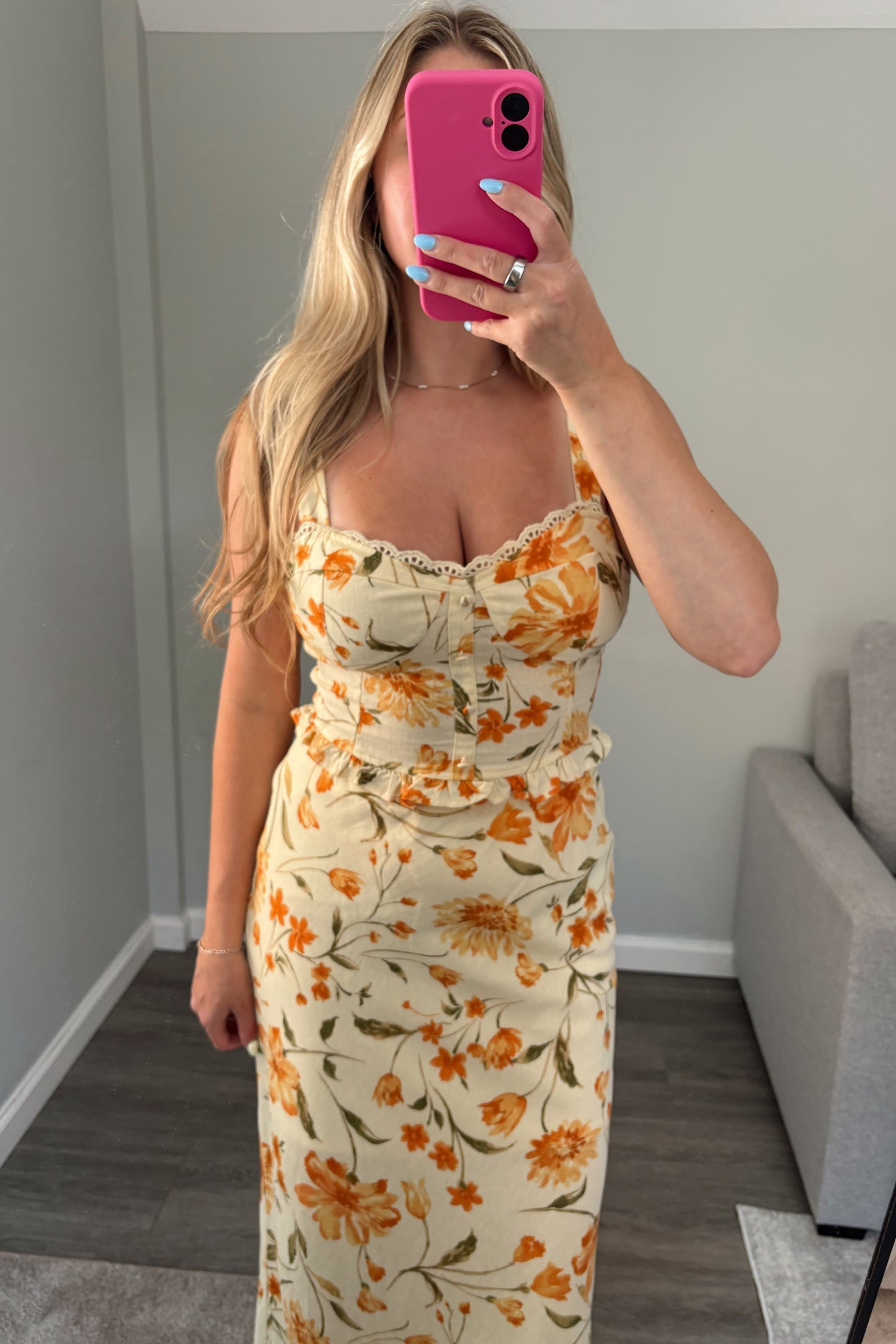 Marigold Floral Corset Top