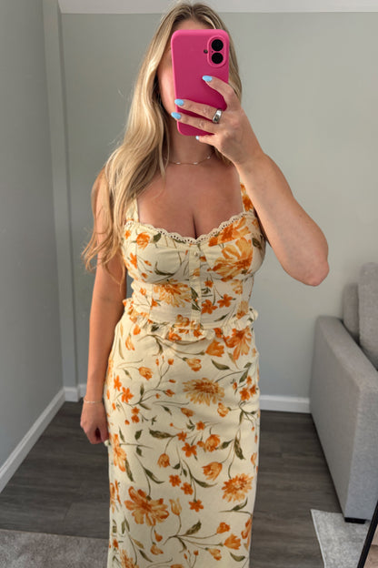 Marigold Floral Corset Top