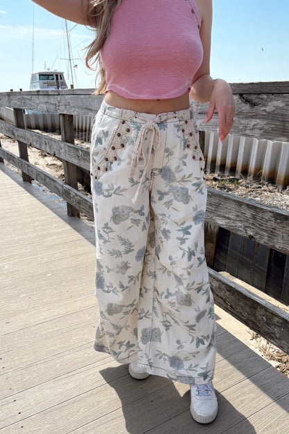 Coastal Bloom Printed Pants