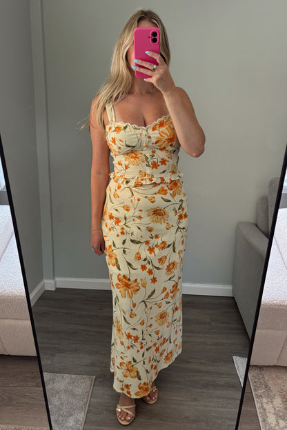 Marigold Floral Maxi Skirt