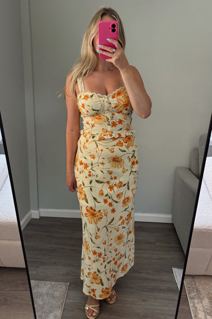 Marigold Floral Corset Top
