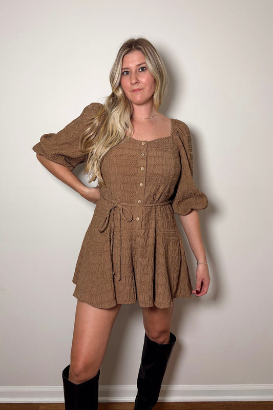 Brielle Puff-Sleeve Romper