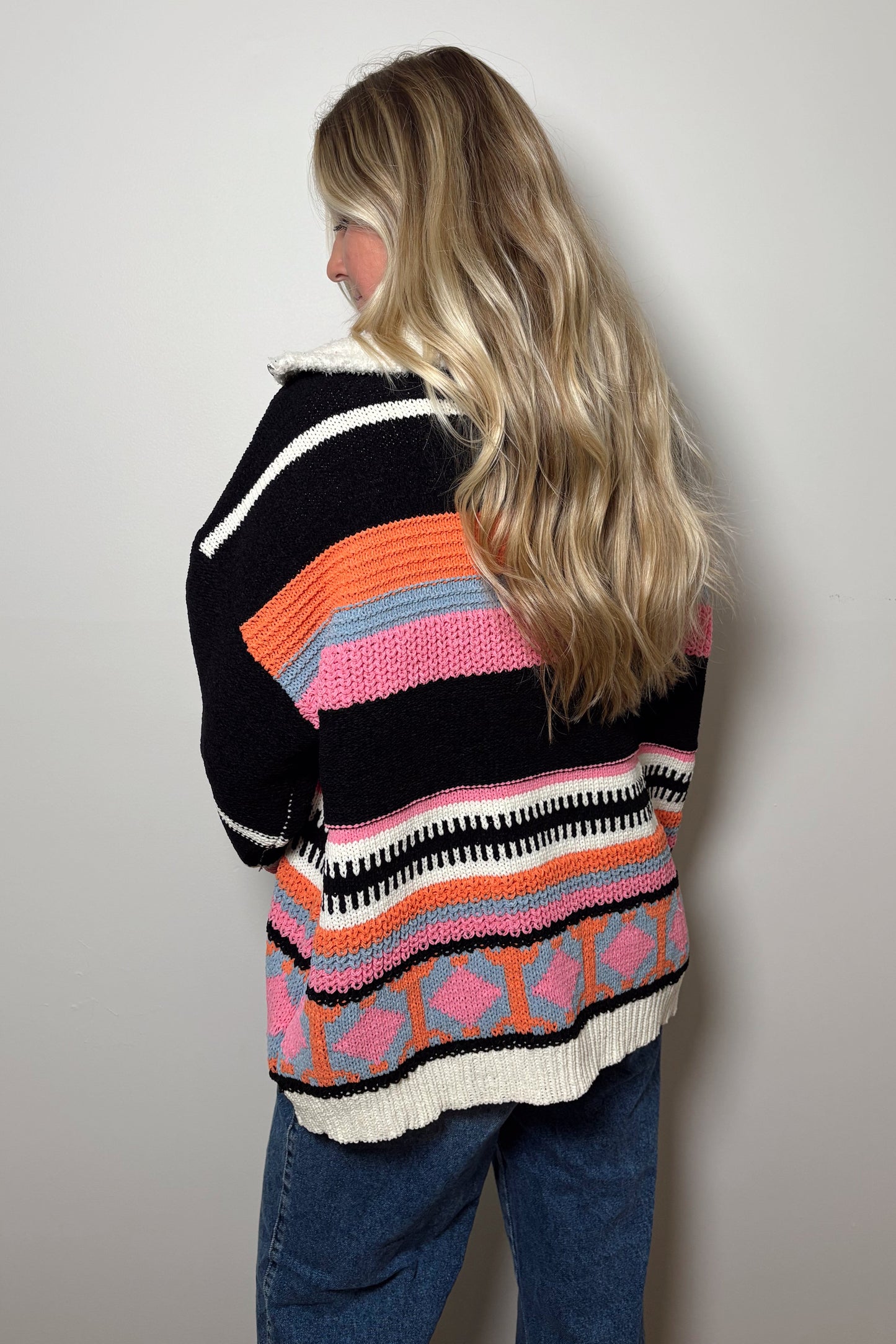 Sunset Bloom Crochet Pullover