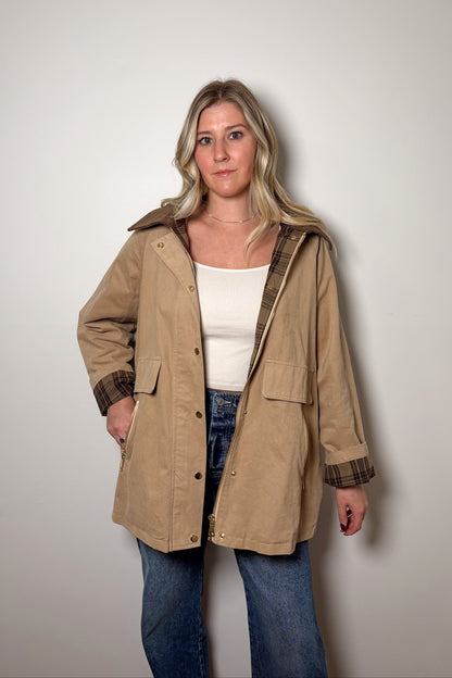 Chestnut Plaid Barn Jacket