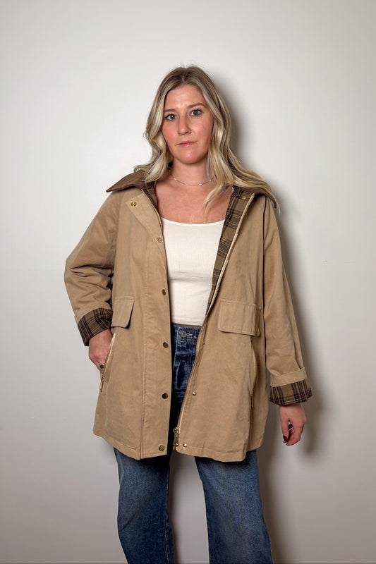 Chestnut Plaid Barn Jacket